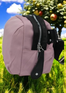 Geanta crossbody din material textil pentru femei R1929, curea reglabila, 21x18x13cm, Lila - Img 5