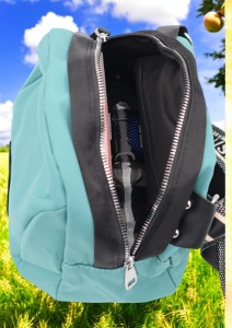 Geanta crossbody din material textil pentru femei R1929, curea reglabila, 21x18x13cm, verde - Img 5