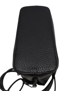 Geanta de dama crossbody, design minimalist texturat, compartimentare multipla, curea ajustabila, R87010, negru - Img 6
