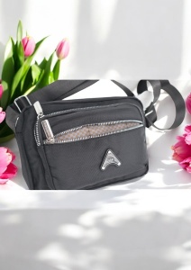 Geanta de dama tip crossbody R241, curea reglabila, 25x18x6cm, Negru - Img 8
