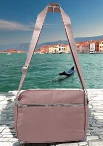 Geanta de dama tip crossbody R241, curea reglabila, 25x18x6cm, Roz - Img 2