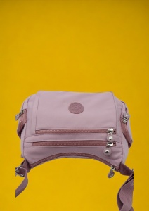 Geanta de umar femei R52, material rezistent, curea reglabila, buzunare laterale cu fermoar, 27x20x10cm, Lila - Img 5