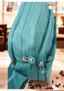 Geanta de umar femei R54 mini, comoda, material rezistent, 24x18x10cm, Verde - Img 2