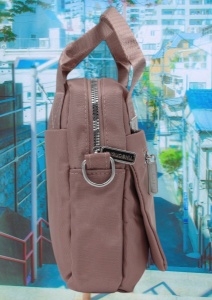 Geanta pentru femei R1311, cu manere si curea din material textil, 19x16x7cm, Roz - Img 5