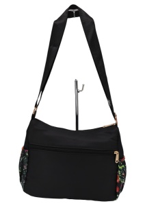 Geanta pentru femei tip crossbody R1130, material textil, curea reglabila, 25x16x13cm, Negru04 - Img 2