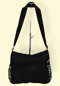 Geanta pentru femei tip crossbody R1130, material textil, curea reglabila, 25x16x13cm, Negru06 - Img 2