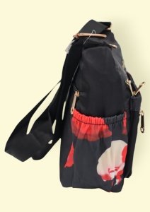 Geanta pentru femei tip crossbody R1130, material textil, curea reglabila, 25x16x13cm, Negru08 - Img 4