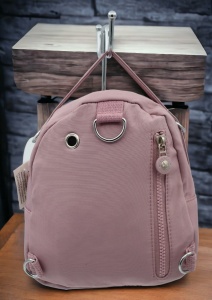 Mini rucsac multifunctional R60, material impermeabil, curea reglabila si detasabila, 20x19x11cm, Lila - Img 3