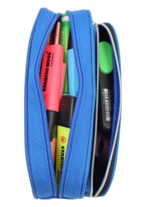 Penar pentru baieti Let's Rock R7256, doua compartimente, material textil impermeabil, 20x10x6cm, Albastru - Img 5