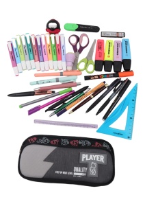 Penar pentru baieti Player R7255, doua compartimente, 21x9x7cm, Negru - Img 7