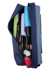 Penar pentru baieti R7233, model elicopter, doua compartimente, material textil, 20x10x6cm, Bleumarin - Img 7