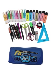 Penar pentru baieti R7233, model elicopter, doua compartimente, material textil, 20x10x6cm, Albastru - Img 8
