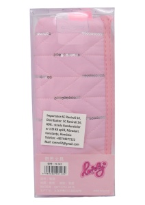 Penar pentru fete cu paiete si cusaturi aplicate R143, 21x10x4cm, Roz - Img 4