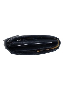 Portofel bărbătesc din piele naturală, compartimente pentru carduri, cutie cadou, model Q3182, bleumarin - Img 3