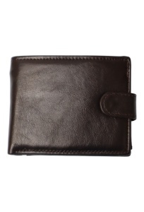 Portofel barbati din piele naturala, inchidere capsa, 12.5x10x2,5cm, R0111YK, maro