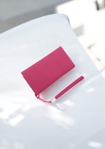 Portofel dama din piele naturala R65 fuchsia - Img 2