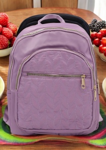 Rucsac de dama din material textil R2276, barete reglabile, compatibil A4, 34x27x12cm, Lila