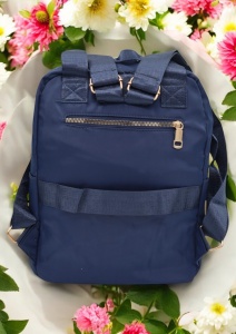 Rucsac de dama din material textil rezistent RX2282, cu manere si barete ajustabile, 34x26x10cm, Bleumarin - Img 5