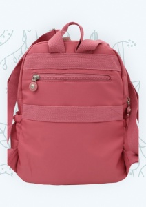 Rucsac din material impermeabil, bretele reglabile si maner R66, 32x27x13cm, Roz - Img 4