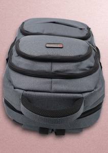 Rucsac pentru laptop R23384, impermeabil, 48x32x22cm, bretele intarite si sistem de prindere pe troler, Gri - Img 6