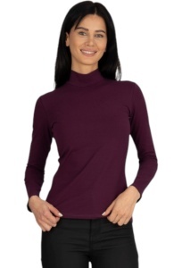 Bluza dama tip maleta cu guler inalt, Knox B2005, pruna M