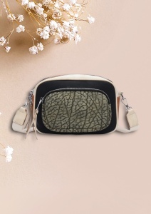 Geanta crossbody de dimensiune mica, piele ecologica, bretea extensibila si detasabila, R1358, negru