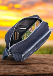 Geanta de dama tip crossbody R241, curea reglabila, 25x18x6cm, Bleumarin - Img 7