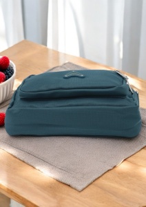 Geanta de dama tip crossbody R241, curea reglabila, 25x18x6cm, Verde - Img 5