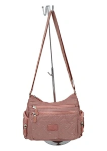 Geanta de umar pentru femei R2242, material rezistent, curea reglabila, 27x18x10cm, Roz