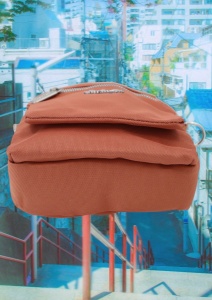 Geanta pentru femei R1311, cu manere si curea din material textil, 19x16x7cm, Portocaliu - Img 6