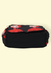 Geanta pentru femei tip crossbody R1130, material textil, curea reglabila, 25x16x13cm, Negru08 - Img 5