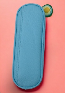 Penar pentru fete cu doua compartimente si breloc detasabil R60, 23x8x6cm, Bleu - Img 5