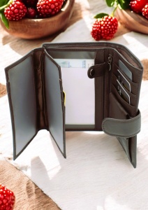 Portofel barbatesc din piele naturala R60277 maro inchis - Img 6