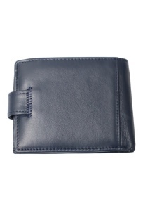 Portofel barbati din piele naturala, inchidere capsa, 12.5x10x2,5cm, R002YK, bleumarin - Img 2