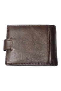 Portofel barbati din piele naturala, inchidere capsa, 12.5x10x2,5cm, R002YK, maro - Img 2