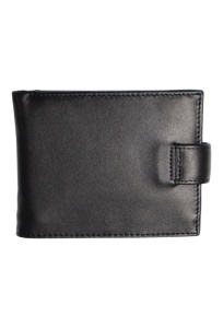 Portofel barbati din piele naturala, inchidere capsa, 13x10x2,5cm, R8066YK, negru - Img 3