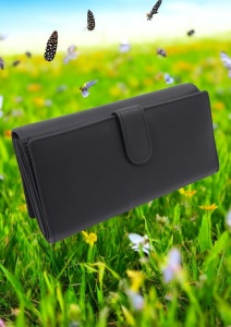 Portofel dama din piele naturala Hassion R05 negru