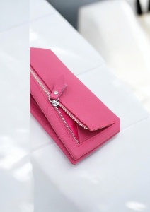 Portofel dama din piele naturala R65 fuchsia - Img 3