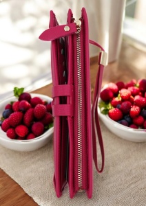 Portofel de damă din piele naturală Hassion R12 fuchsia - Img 6
