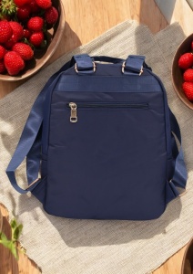 Rucsac de dama din material textil R2276, barete reglabile, compatibil A4, 34x27x12cm, Bleumarin - Img 4