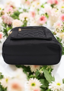 Rucsac de dama din material textil rezistent RX2282, cu manere si barete ajustabile, 34x26x10cm, Negru - Img 4