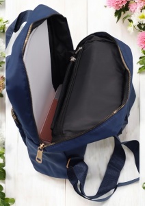 Rucsac de dama din material textil rezistent RX2282, cu manere si barete ajustabile, 34x26x10cm, Bleumarin - Img 6
