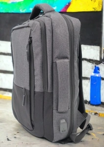 Rucsac laptop R1129 impermeabil, USB, 43x31x17 cm, gri - Img 3