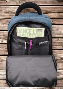 Rucsac pentru laptop R23382, impermeabil, 48x34x19cm, maner si bretele buretate, Bleumarin - Img 11