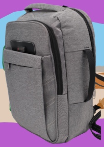 Rucsac pentru laptop R998155, gri, 49x35x21cm, bretele intarite si sistem de prindere pe troler - Img 3