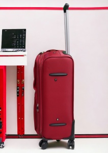 Troler My Travel R001, dimensiune medie 24", 4 roti pivotante, 60x40x26cm, Rosu - Img 4