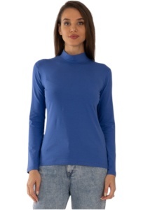 Bluza dama tip maleta cu guler inalt, Knox B2005, blue M
