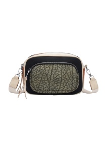 Geanta crossbody de dimensiune mica, piele ecologica, bretea extensibila si detasabila, R1358, negru - Img 2