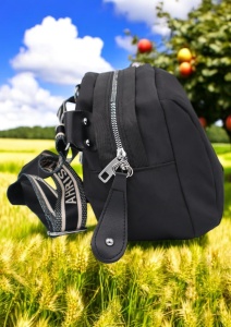 Geanta crossbody din material textil pentru femei R1929, curea reglabila, 21x18x13cm, Negru - Img 3