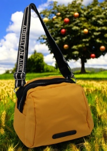 Geanta crossbody din material textil pentru femei R1929, curea reglabila, 21x18x13cm, Galben - Img 3
